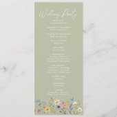 Wildflower Tuin Bloemen Wilde Bloemen Bruiloft Programma (Achterkant)