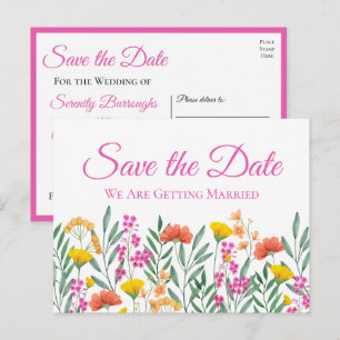 Wildflower Tuin Bruiloft Bloemen Save The Date Briefkaart