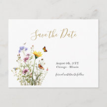 Wildflower tuin red de datum briefkaart