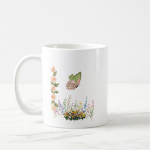 Wildflower Tuin & Roze Vlinder Mok – Vintage F