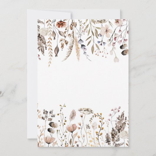 Wildflower Twee Wilde Verjaardag Uitnodiging (Achterkant)