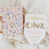 Wildflower Twin Girls Sister Joint 1e verjaardag
