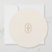 Wildflower Varen Beige Bruiloft Ronde Save The Date (Achterkant)