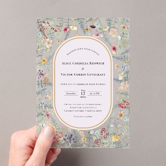  Wildflower Varen Lavendel Bruiloft Acryl Uitnodigingen (Insitu (Draagbaar))