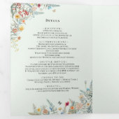 Wildflower Varen Mint Groen Bruiloft Drieluik Uitnodiging (Binnenzijde eerst)