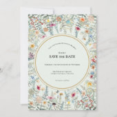  Wildflower Varen Mint Groen Bruiloft Save The Date (Voorkant)