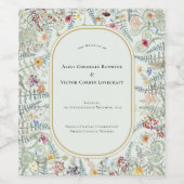 Wildflower Varen Mint Groen Bruiloft Wijn Etiket (Enkel label)