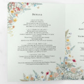  Wildflower Varen Munt Bruiloft Monogram Drieluik Uitnodiging (Binnenzijde eerst)