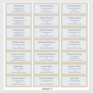 Wildflower varen stoffig blauw bruiloft gastadres sticker