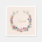 Wildflower Verjaardag Elegant Servet (Voorkant)
