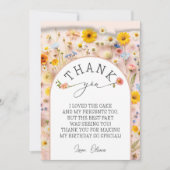 Wildflower verjaardagsfeestje bedankje kaart (Voorkant)