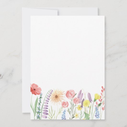 Wildflower verjaardagsfeestje Uitnodiging (Achterkant)