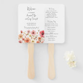 Wildflower verse tuin bruiloft programma fan handwaaier (Voorkant en achterkant)