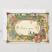 Wildflower Victoriaans Border Wedd Bridesmade Kaart (Achterkant)