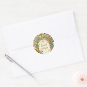 Wildflower Victoriaans grens bruiloft Ronde Sticker (Envelop)