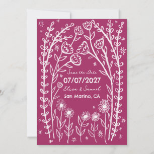 Wildflower Vines Bruiloft Save the Date CUSTOM QR