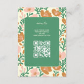 Wildflower Vines Roze Groen Custom WEDDING Informatiekaartje (Voorkant)