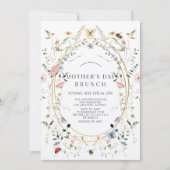 Wildflower vlinder bij Moederdag brunch Kaart (Voorkant)