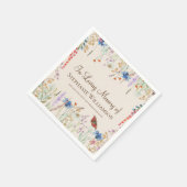 Wildflower & vlinder in liefdevolle herinnering servet (Hoek)