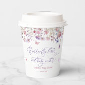 Wildflower vlinder kisses Baby shower papier cup Papieren Bekers (Achterkant)