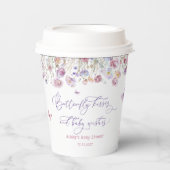 Wildflower vlinder kisses Baby shower papier cup Papieren Bekers (Voorkant)