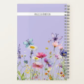 Wildflower vlinder script aangepaste naam Lila Notitieboek (Achterkant)