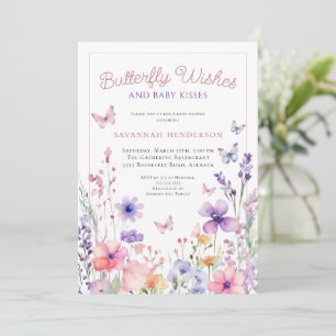 Wildflower Vlinder Wensen Baby Shower Kaart