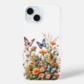 Wildflower Vlinders Waterverf Tuin Case-Mate iPhone Case (Achterkant)