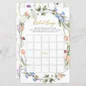 Wildflower Vrijgezellenfeest Bingo spel (Voorkant / Achterkant)