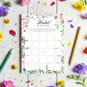 Wildflower Vrijgezellenfeest bruids cadeau bingoga Kaart