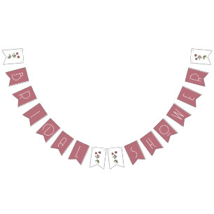  Wildflower Vrijgezellenfeest Decor Roos Goud Vlaggetjes