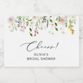 Wildflower vrijgezellenfeest Mousserende Wijn labe Sparkling Wijnetiket (Enkel label)