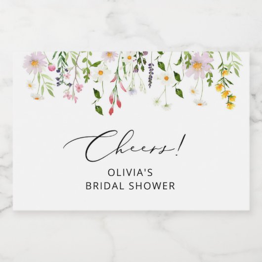 Wildflower vrijgezellenfeest Mousserende Wijn labe Sparkling Wijnetiket (Enkel label)