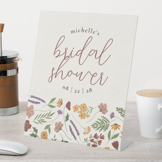 Wildflower Vrijgezellenfeest of bruiloft Reclamebord Met Voetstuk (Insitu)