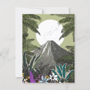 Wildflower Vulkan Berg Briefkaart