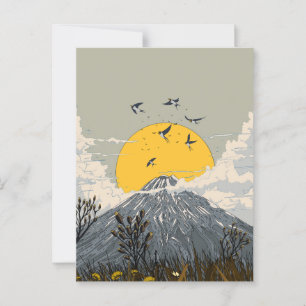 Wildflower Vulkan Berg Briefkaart