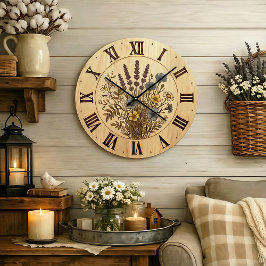 Wildflower Wall Clock - Gentle Natural Harmony Grote Klok