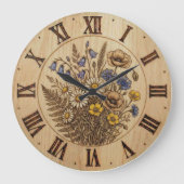 Wildflower Wall Clock Grote Klok (Voorkant)