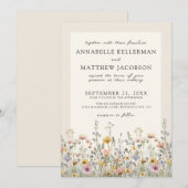 Wildflower Watercolor Boho Floral Wedding Kaart (Voorkant / Achterkant)