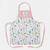Wildflower Watercolor Pink Custom Name Schort (Voorkant)