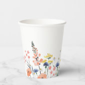 Wildflower waterverf bloemenkopje baby shower papi papieren bekers (Voorkant)