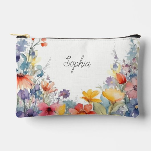 Wildflower Waterverf Bloempatroonnaam Etui (Voorkant)