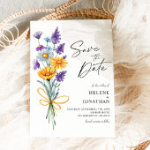 Wildflower Waterverf Boho Garden Elegante bruiloft Save The Date