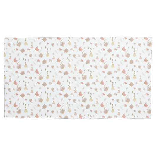 Wildflower waterverf botanisch ontwerp Koningsgroo Kussensloop (Voorkant)