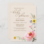 Wildflower waterverf Floral Boho Chic Kaart (Voorkant / Achterkant)