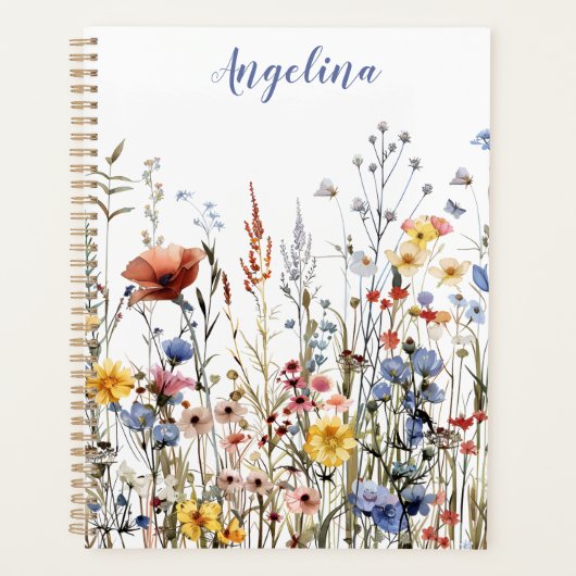 Wildflower Waterverf Ongedateerde Planner (Voorkant)