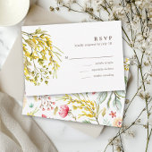 Wildflower Waterverf Romantisch Bruiloft RSVP