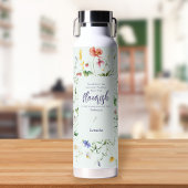 Wildflower Waterverf Schrift gepersonaliseerd Waterfles