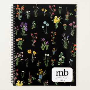 Wildflower Waterverf Zwart Botanisch Bloemen Planner