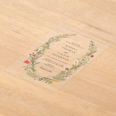 Wildflower Wedding Acryl Uitnodigingen (Laagn)